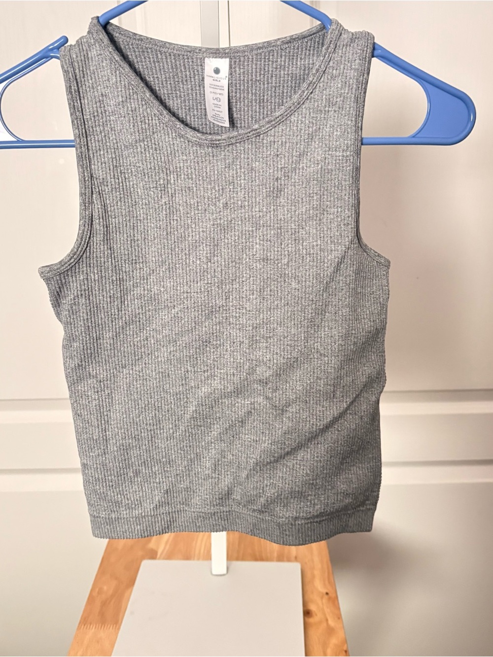 Yogalicious Girls Rib Seamless Teagan Tank Set – Size L/12 🩶
